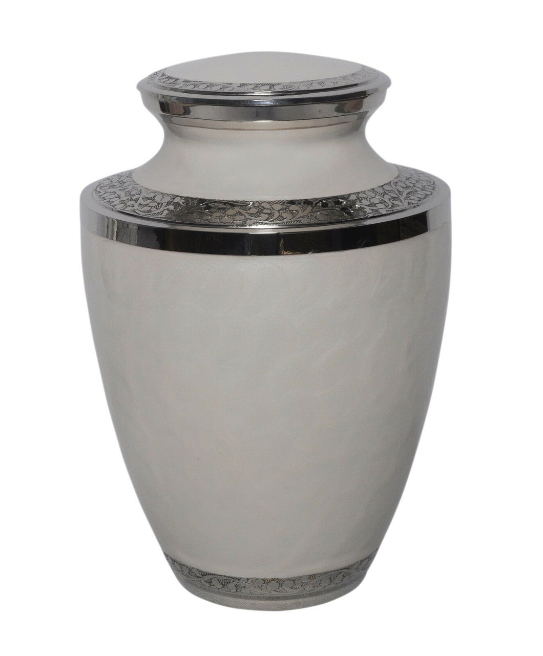 Large/Adult 200 Cubic Inches Mother of Pearl Silver Brass Funeral Cremation Urn