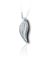 Load image into Gallery viewer, Sterling Silver Small Leaf Funeral Cremation Urn Pendant for Ashes w/Chain
