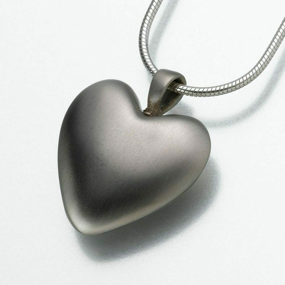 White Bronze Heart Memorial Jewelry Pendant Funeral Cremation Urn