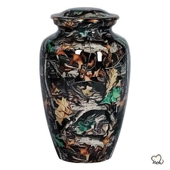 Small/Keepsake 4 Cubic Inch Camouflage Metal Funeral Cremation Urn for Ashes