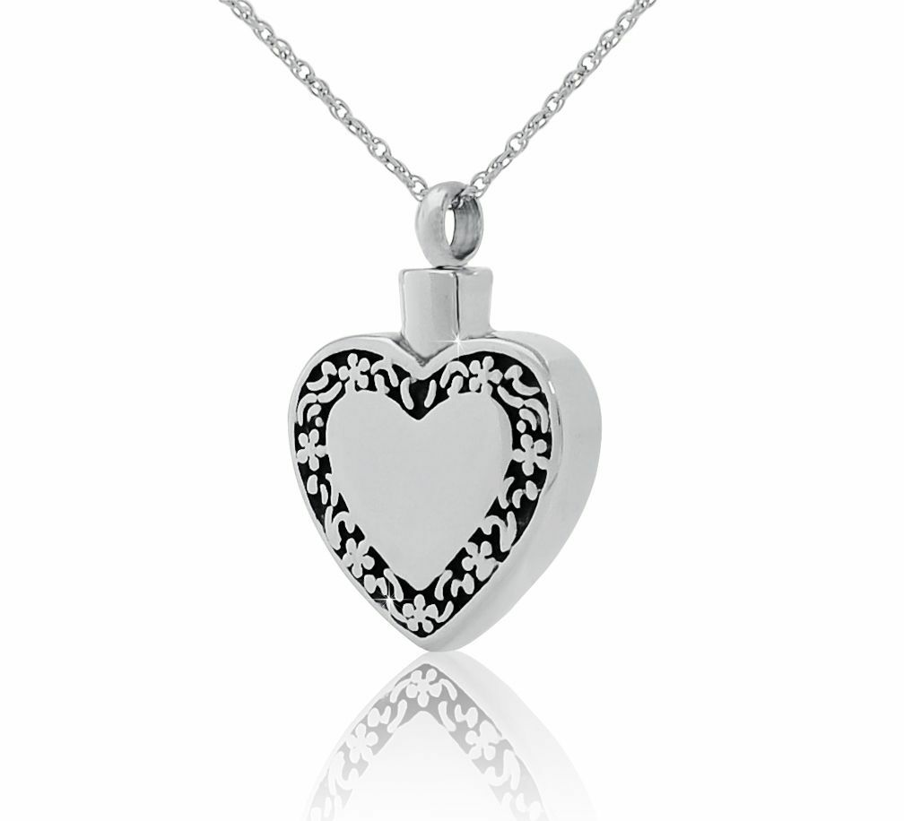 Eternal Love Heart Stainless Steel Pendant/Necklace Cremation Urn for Ashes