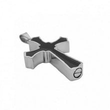 Load image into Gallery viewer, Small/Keepsake Stainless Steel Men&#39;s Black Cross Pendant Funeral Cremation Urn
