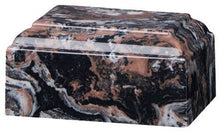 Load image into Gallery viewer, Small/Keepsake 22 Cubic Inch Mission Black Tuscany Cultured Marble Cremation Urn
