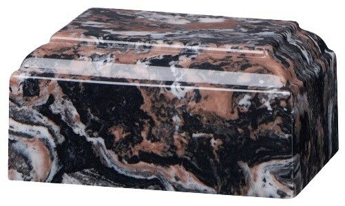 Small/Keepsake 22 Cubic Inch Mission Black Tuscany Cultured Marble Cremation Urn