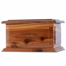 Load image into Gallery viewer, XLarge/Companion 400 Cubic Inch Alexandria Cedar Wood Funeral Cremation Urn
