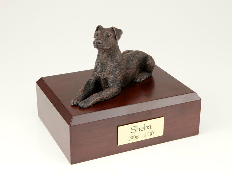 Doberman Bronze Pet Funeral Cremation Urn Avail in 3 Different Colors & 4 Sizes