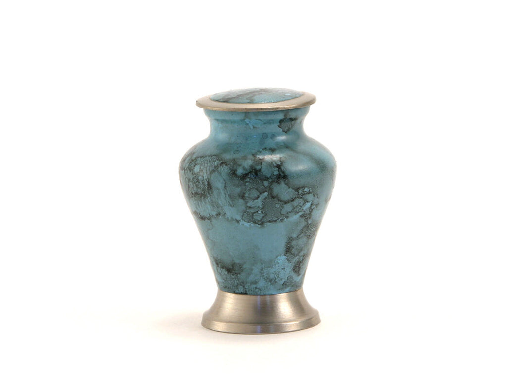 Keepsake Funeral Cremation Urn for ashes,5 Cubic Inches-Glenwood Blue Marble