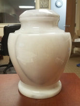 Load image into Gallery viewer, Carpel Antique White Marble Adult Funeral Cremation Urn, 220 Cubic Inches
