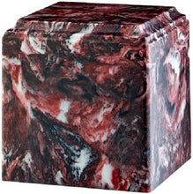 Load image into Gallery viewer, Large/Adult 280 Cubic Inch Firerock Cultured Marble Cube Cremation Urn for Ashes
