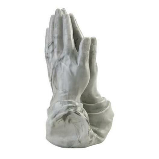 Small/Keepsake 9 Cubic Inches Hands in Prayer Sculptured Resin Cremation Urn