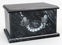 Load image into Gallery viewer, Large/Adult 240 Cubic Inches Black Evermore Rectangle Natural Marble Urn
