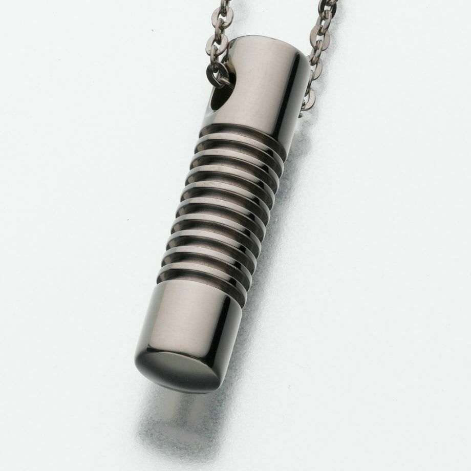 Titanium Cylinder Memorial Jewelry Pendant Funeral Cremation Urn