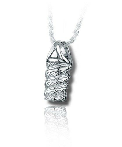 Sterling Silver Wrapping Vines Traditional Funeral Cremation Urn Pendant w/Chain