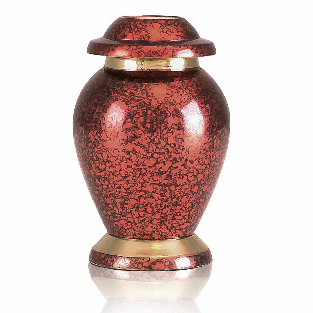 Small/Keepsake 4 Cubic Inches Red Brass Funeral Cremation Urn for Ashes