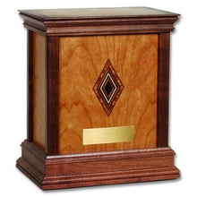 Load image into Gallery viewer, Large/Adult 225 Cubic Inch Cherry Diamond Handcrafted Wood Funeral Cremation Urn
