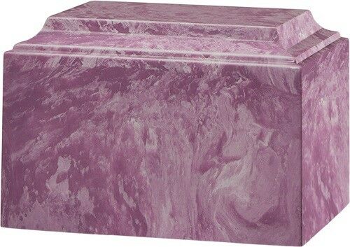 Large/Adult 225 Cubic In. Tuscany Purple Cultured Marble Cremation Urn for Ashes