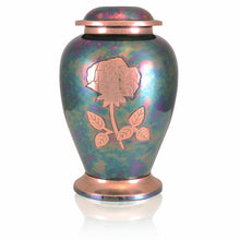 Load image into Gallery viewer, Large/Adult 220 Cubic Inches Gleaming Pink Rose Brass Cremation Urn for Ashes
