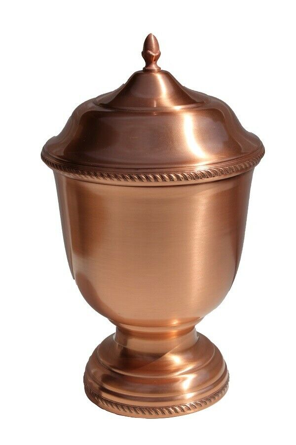 Large/Adult 134 Cubic Inch Hand-Spun Copper Funeral Cremation Urn for Ashes