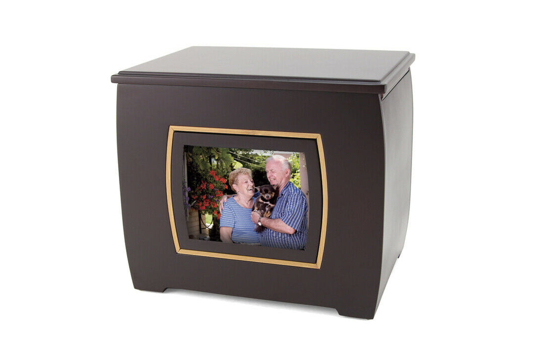 Extra-Large 400 Cubic Inch Modern Companion Funeral Cremation Urn w/Photo Frame