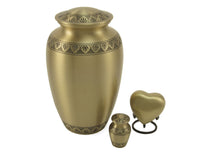 Load image into Gallery viewer, New, Solid Brass Athena Bronze Keepsake Funeral Cremation Urn, 5 Cubic Inches
