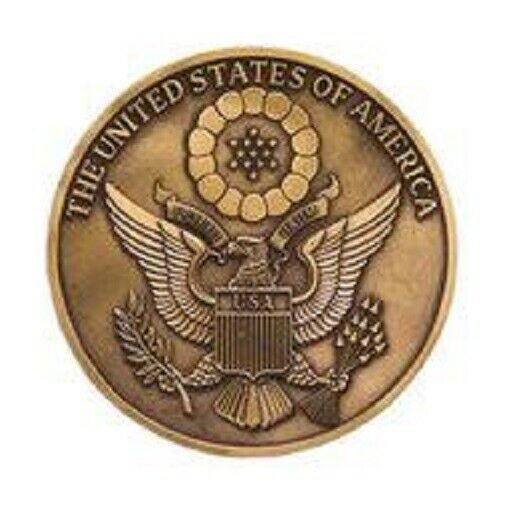 Brass Homeland Security Applique for Round Cremation Urn, Pewter Also Avail.