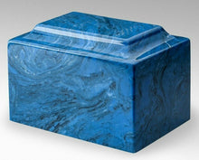 Load image into Gallery viewer, Classic Marble Blue Adult 210 Cubic Inches Cremation Urn for Ashes, TSA Approved
