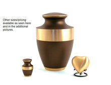 Load image into Gallery viewer, Large / Adult 200 Cubic Inch Bronze Color Brass Funeral Cremation Urn for Ashes
