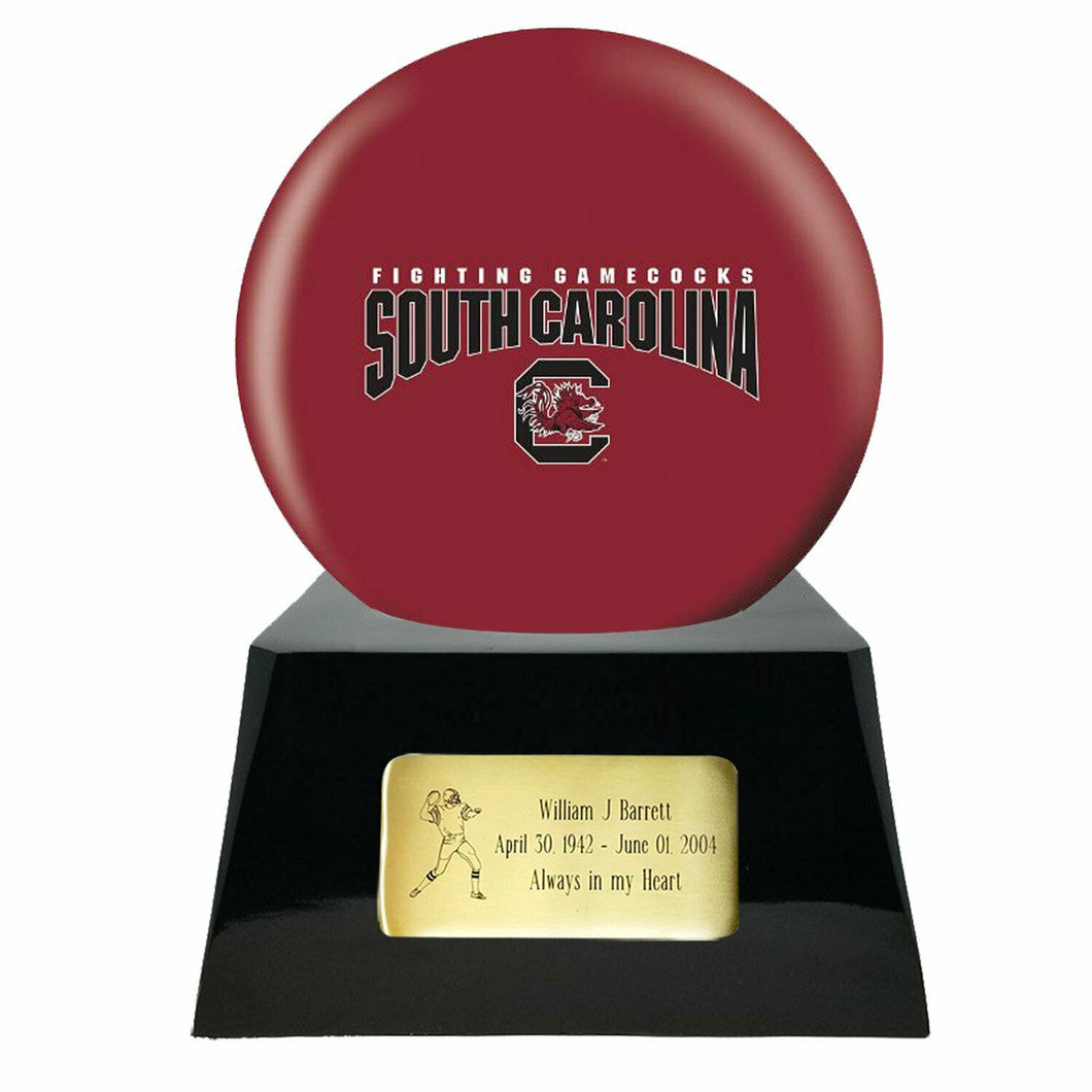 Large/Adult 200 Cubic Inch South Carolina Gamecocks Ball on Cremation Urn Base