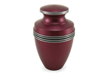 Load image into Gallery viewer, Large/Adult 200 Cubic Inch Magenta Aluminum Grecian Funeral Cremation Urn
