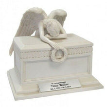 Load image into Gallery viewer, Large/Adult 200 Cubic Inches White Crying Angel Resin Funeral Cremation Urn
