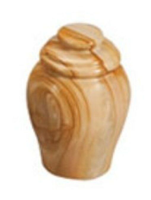 Small/Keepsake Marble 80 Cubic Inches Teak Strata Funeral Cremation Urn