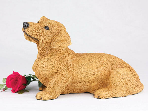Large 138 Cubic Inches Red Dachshund Wire Haired Resin Urn for Cremation Ashes