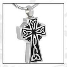 Load image into Gallery viewer, Celtic Cross Stainless Steel Funeral Cremation Urn Pendant w/Chain for Ashes
