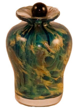 Load image into Gallery viewer, Small/Keepsake 3 Cubic In Palermo Nuvole Glass Funeral Cremation Urn for Ashes
