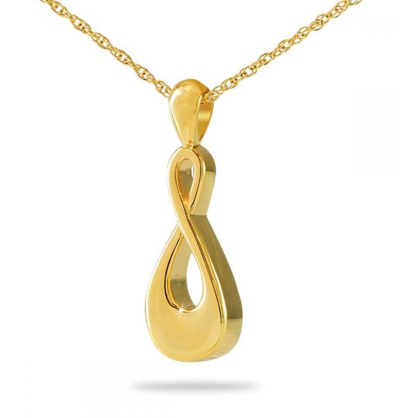 10K Solid Gold Infinity Symbol Pendant/ Necklace Funeral Cremation Urn for Ashes