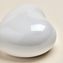 Load image into Gallery viewer, New Brass Pearl White Arielle Heart Funeral Cremation Urn w/stand,20 Cubic inch
