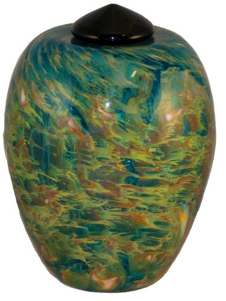 XL/Companion 400 Cubic In Florence Nuvole Funeral Glass Cremation Urn for Ashes