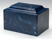 Load image into Gallery viewer, Small/Keepsake Marble Navy Funeral Cremation Urn, 5 Cubic Inches. TSA Approved
