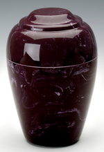 Load image into Gallery viewer, Small Grecian Marble Merlot Keepsake Cremation Urn, 35 Cubic Inches TSA Approved

