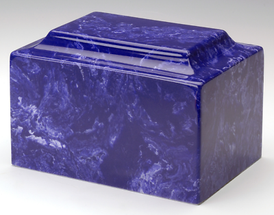 Classic Marble Cobalt Adult Funeral Cremation Urn, 210 Cubic Inches TSA Approved