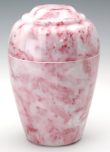 Load image into Gallery viewer, Small Grecian Onyx Ruby Keepsake Funeral Cremation Urn 35 Cubic In. TSA Approved
