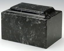 Load image into Gallery viewer, Marble Ebony Infant/Child/Pet Funeral Cremation Urn 50 Cubic Inches TSA Approved
