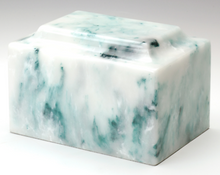 Load image into Gallery viewer, Small/Keepsake Onyx Teal Funeral Cremation Urn, 5 Cubic Inches, TSA Approved
