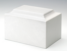 Load image into Gallery viewer, Classic 50 Cubic Inch Marble White Infant/Child/Pet Cremation Urn, TSA Approved
