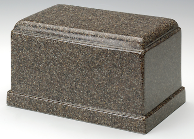 Olympus Brown Granite Adult Funeral Cremation Urn, 275 Cubic Inches TSA Approved