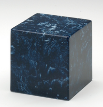 Load image into Gallery viewer, Small Cube Marble Navy Keepsake Funeral Cremation Urn 18 Cubic Inch TSA Approved
