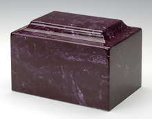 Load image into Gallery viewer, Small/Keepsake Marble Merlot Funeral Cremation Urn, 5 Cubic Inches TSA Approved
