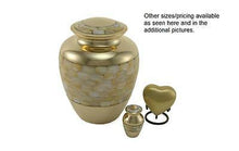 Load image into Gallery viewer, Bronze Colored Brass Keepsake Funeral Cremation Urn for Ashes, 5 Cubic Inches
