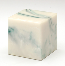 Load image into Gallery viewer, Small Cube Onyx Teal Keepsake Funeral Cremation Urn, 18 Cubic Inch, TSA Approved
