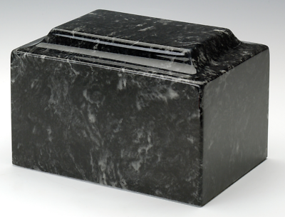 Classic Marble Ebony Adult Funeral Cremation Urn, 325 Cubic Inches, TSA Approved